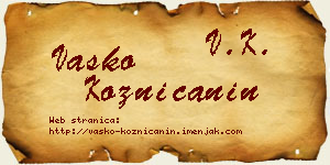 Vasko Kozničanin vizit kartica